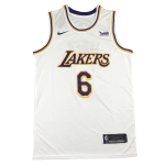 Баскетбольная джерси Nike Lebron James Los Angeles Lakers №6 White Yellow Purple